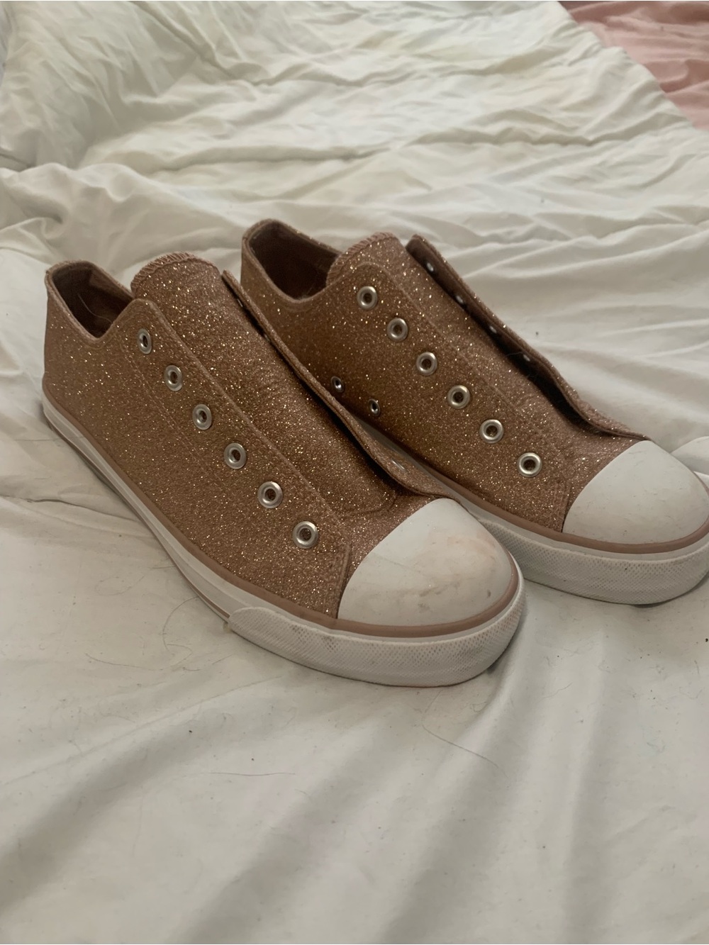 Glitter Sneakers - Rose Gold